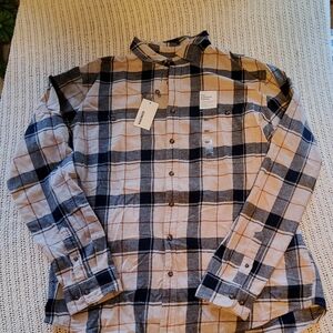 Sonoma Men's Casual Plaid Shirt - Black and Tan